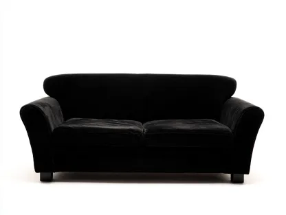 Divano 2 posti in tessuto 160x90x85 cm - nero - per soggiorno - design moderno-Shelterno