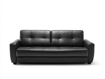 Divano 2 posti in pelle nera 170x90x88 cm - nero - per soggiorno - design moderno-Shelterno