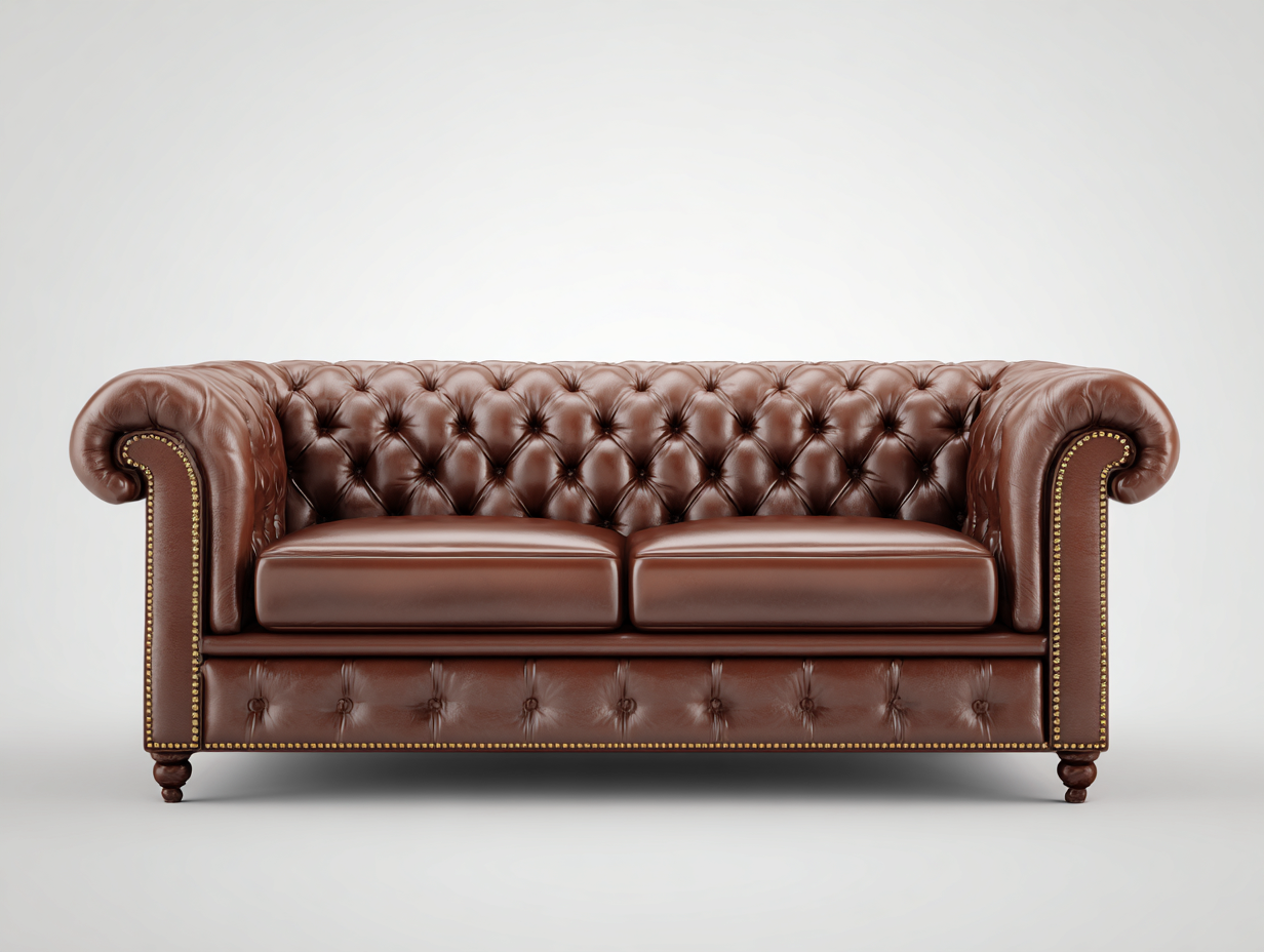 Divano 2 posti in pelle stile chesterfield 168x90x78 cm - marrone - per soggiorno - design classico-Shelterno