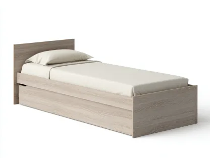 Letto singolo in legno 200x100x95 cm - legno chiaro - per camera da letto - design moderno-Shelterno