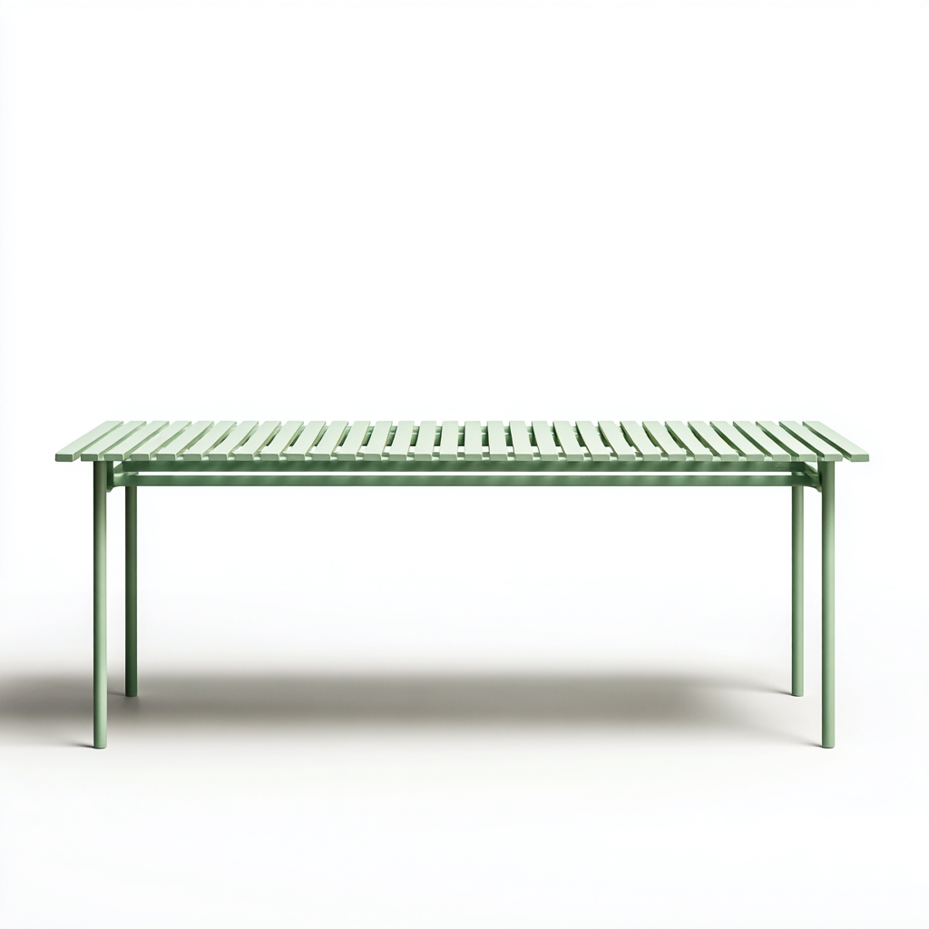 Table De Jardin Table Métal 180X75X75 Cm - Vert Clair - Design Moderne-Nestlearo