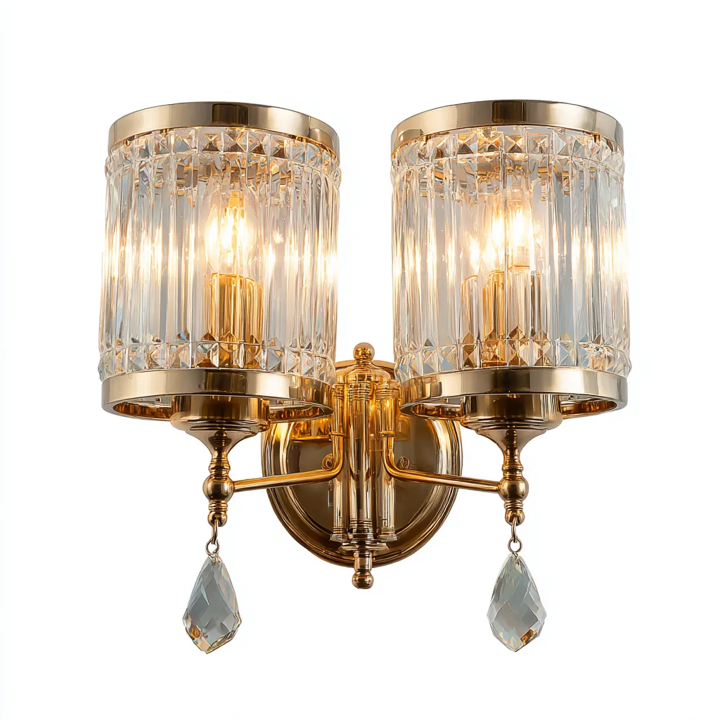 Applique Murale Métal Cristal 32X18X28 Cm - Or-Transparent - Adaptée Pour Intérieur - Design Luxueux-Nestlearo