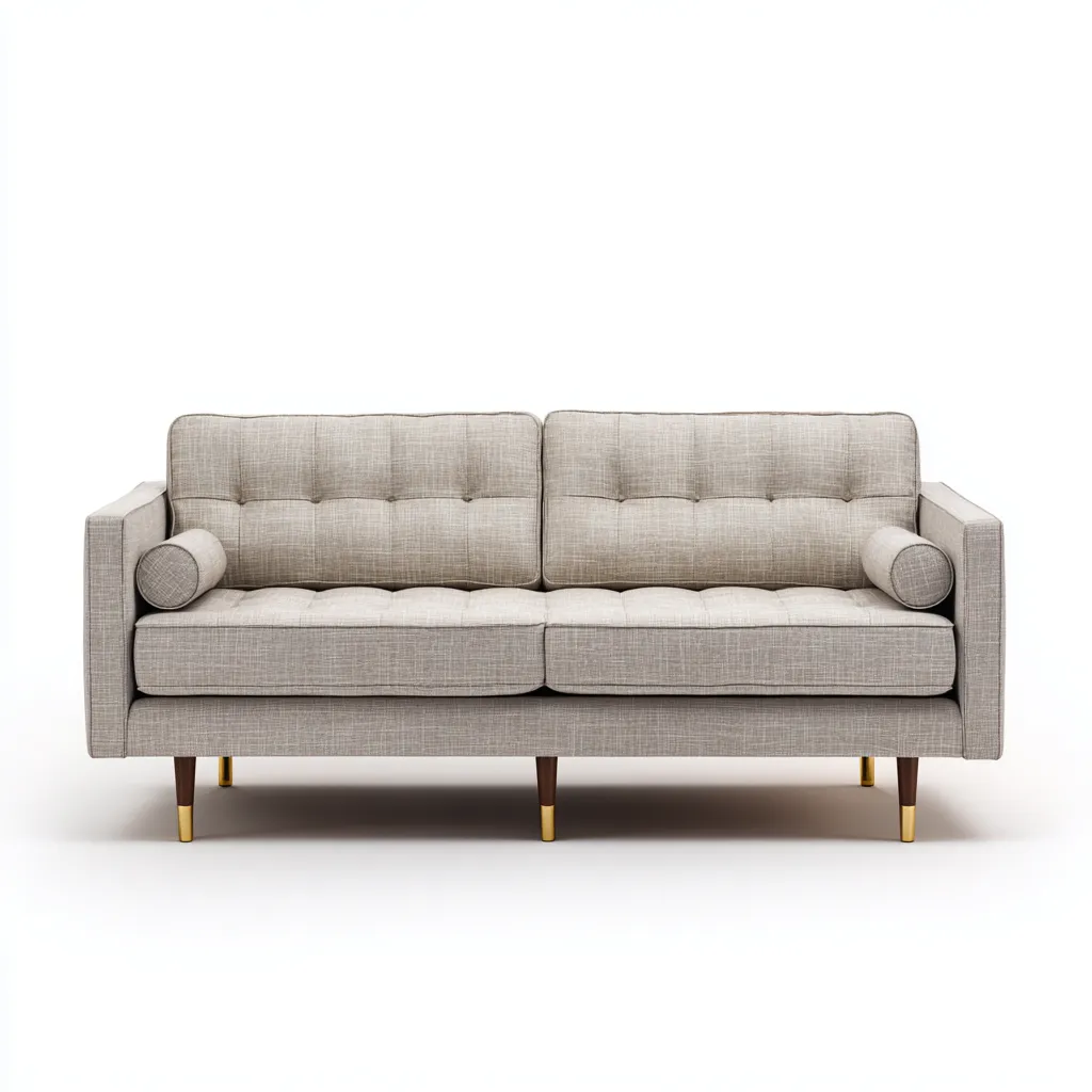 Canapé 2 Places Tissu Beige Structure En Bois 160x85x80 Cm - Beige - Adapté Au Salon - Design Moderne-Nestlearo