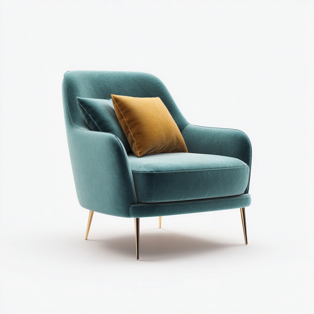 Fauteuil-Tissu Tissé-80x82x90 Cm-Bleu Canard-Style Moderne Adapté Au Salon-Nestlearo