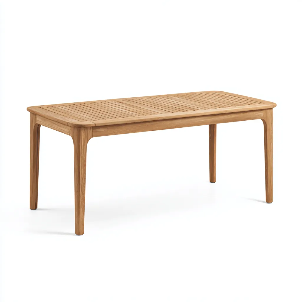 Table De Jardin Table Rectangulaire Teck 150X75X75 Cm - Bois Naturel - Design Contemporain-Nestlearo