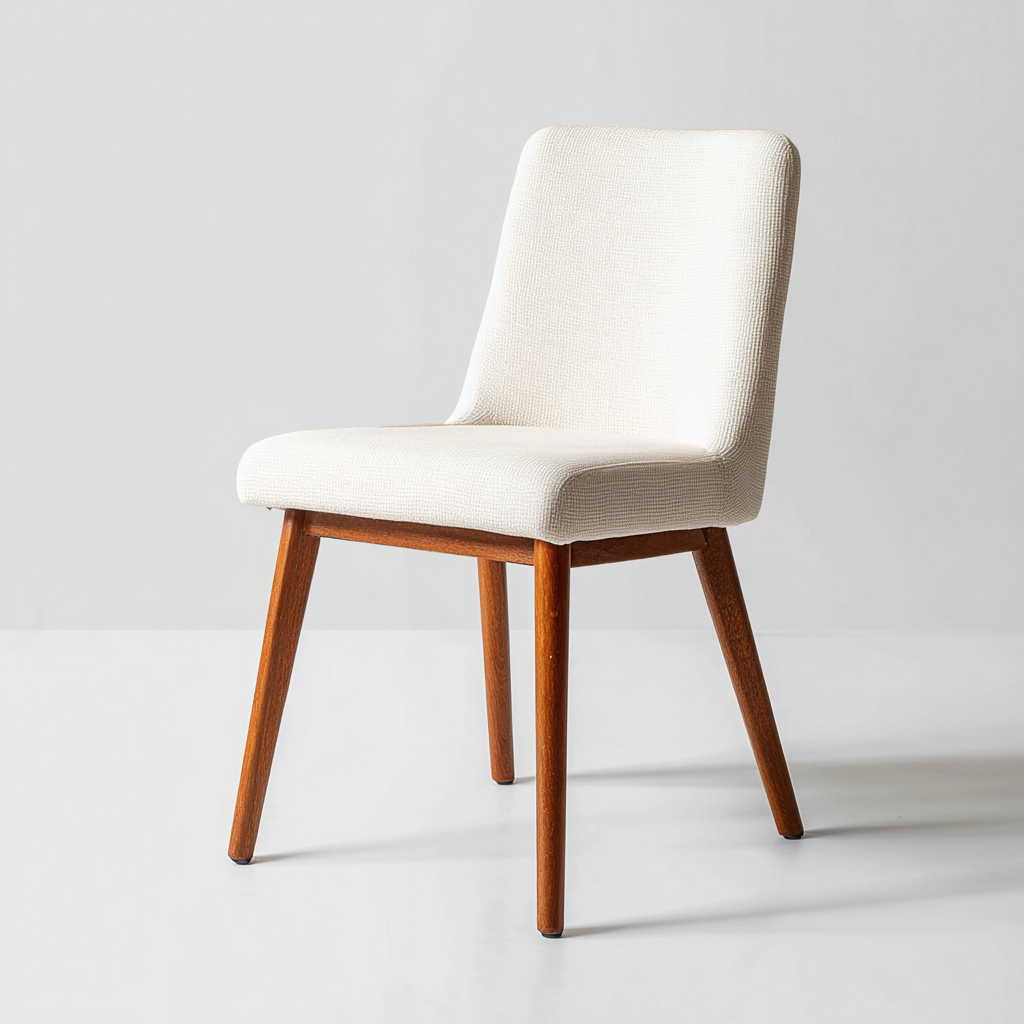 Chaise De Salle À Manger - Tissu-Bois - 47X54X83 Cm - Beige-Naturel - Adaptée À La Salle À Manger - Design Moderne-Nestlearo