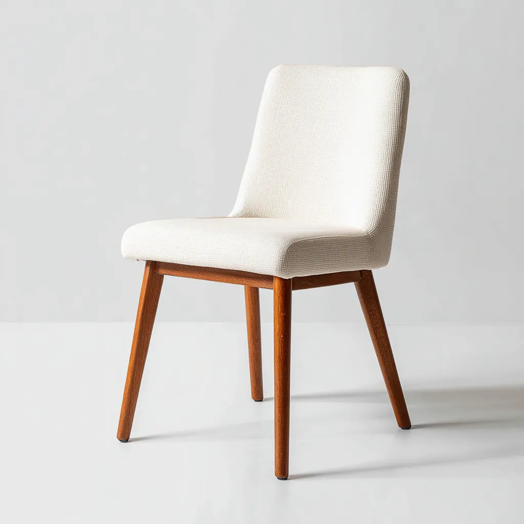 Chaise De Salle À Manger - Tissu-Bois - 47X54X83 Cm - Beige-Naturel - Adaptée À La Salle À Manger - Design Moderne-Nestlearo