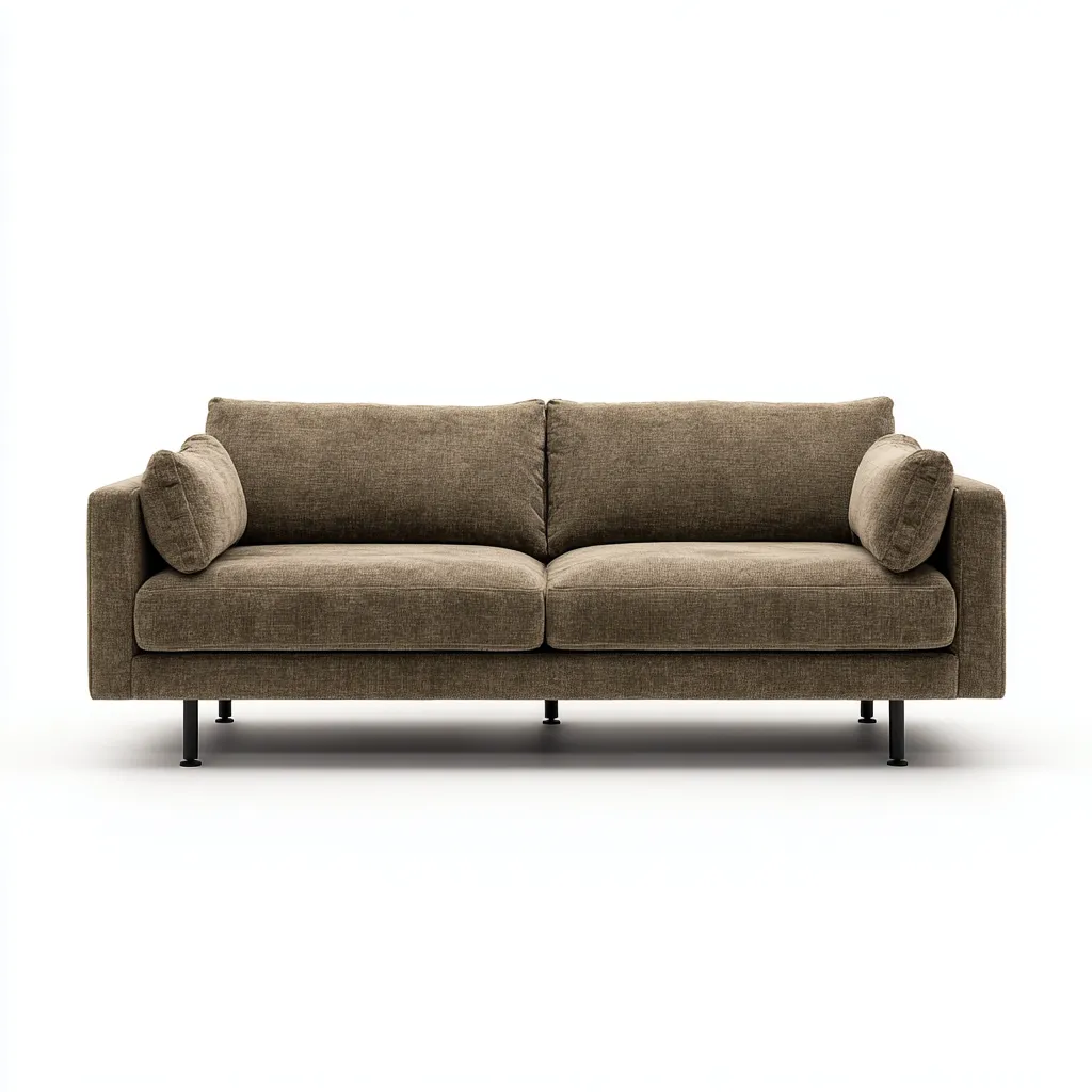 Canapé 2 Places Tissu Marron Olive Structure En Métal 165x88x82 Cm - Marron Olive - Adapté Au Salon - Design Moderne-Nestlearo