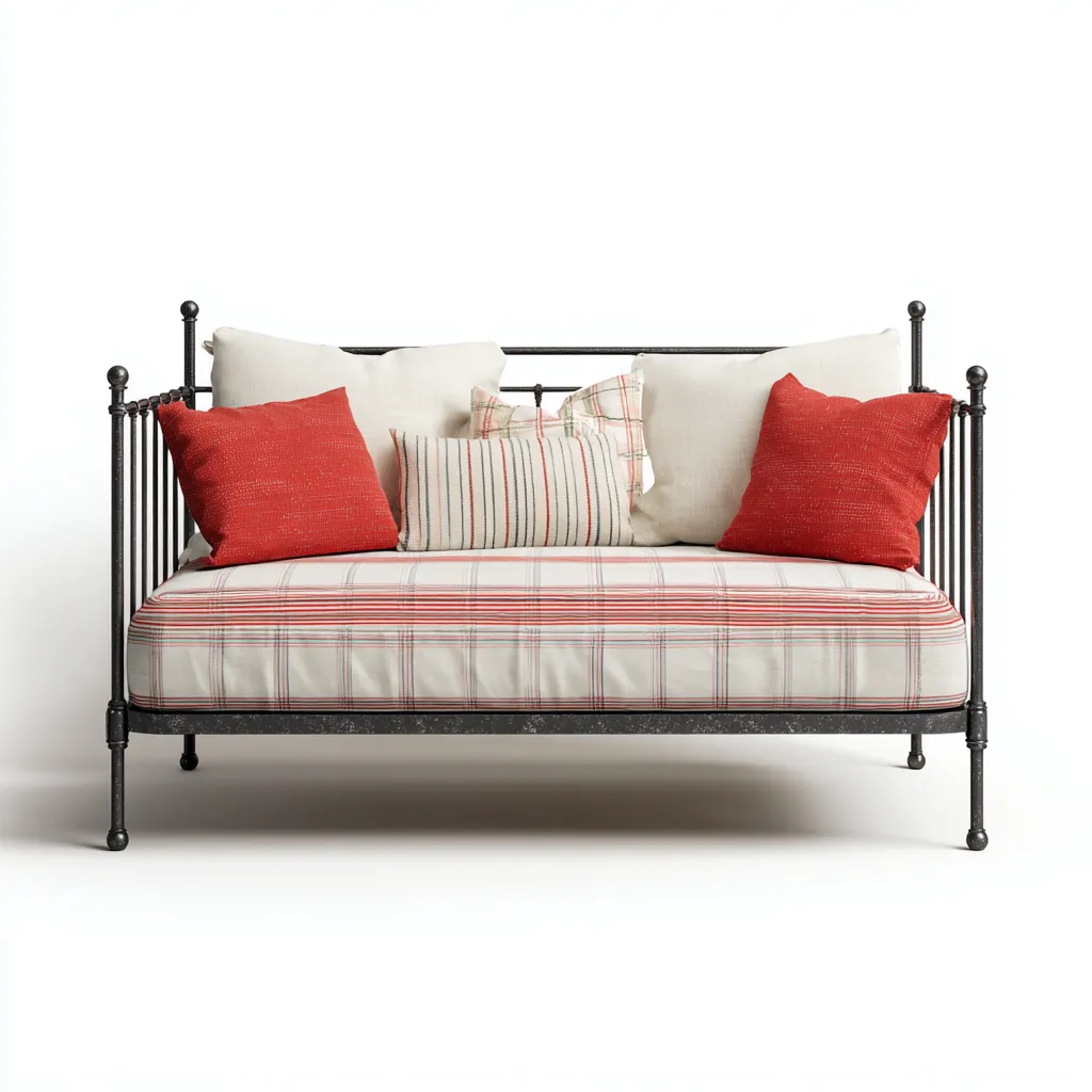 Canapé Lit Métal 150x75x95 Cm - Noir - Style Vintage - Adapté Au Salon-Nestlearo