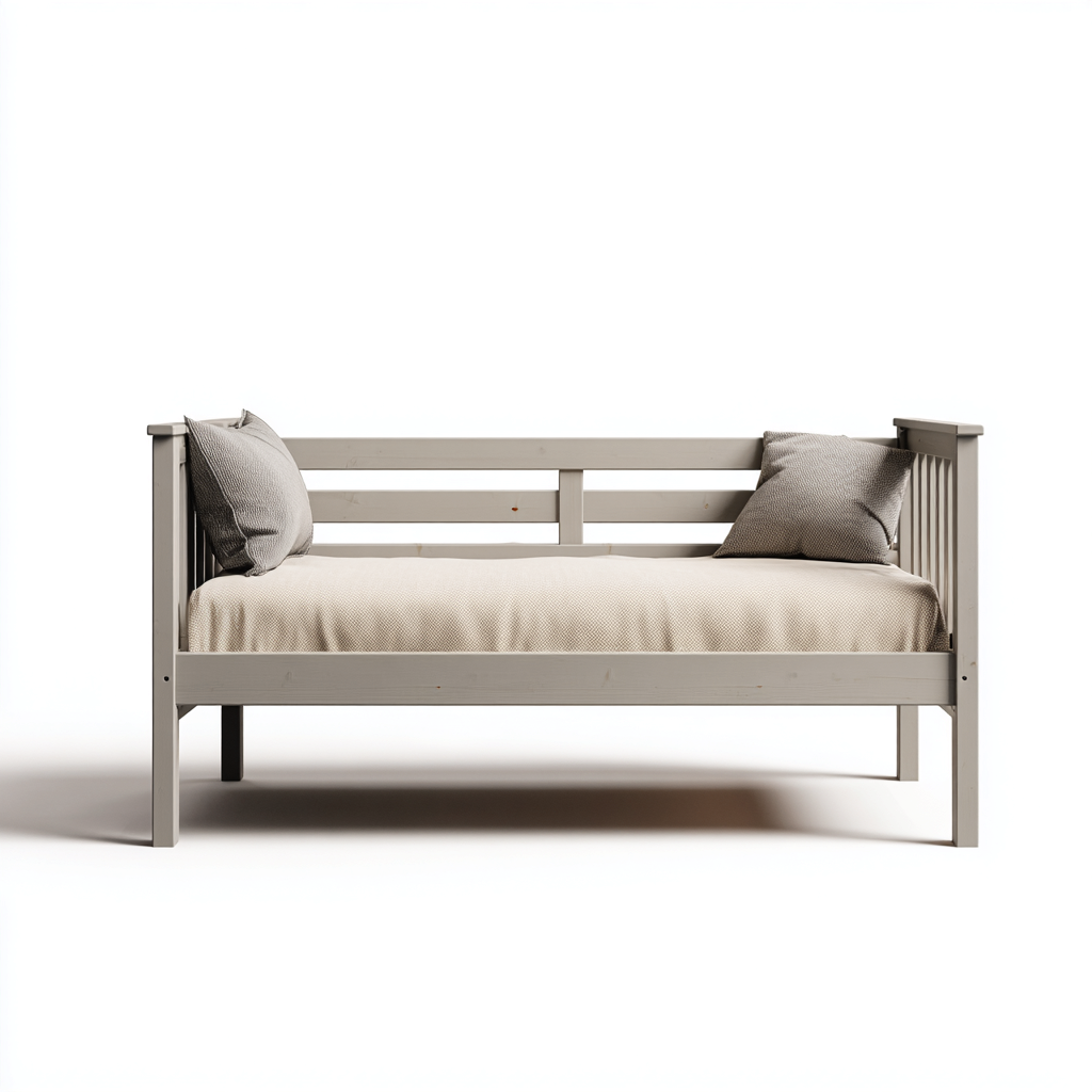 Canapé Lit Bois Massif 195x95x85 Cm - Gris Clair - Style Épuré - Adapté Au Salon-Nestlearo