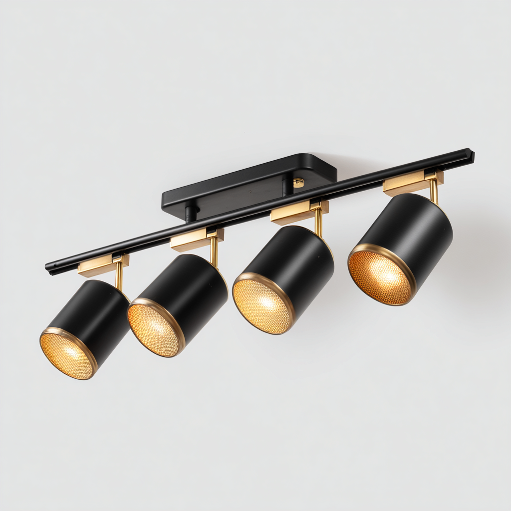 Plafonnier - Métal - 72X10X18 Cm - Noir-Or - Adapté Au Salon - Design Moderne-Nestlearo