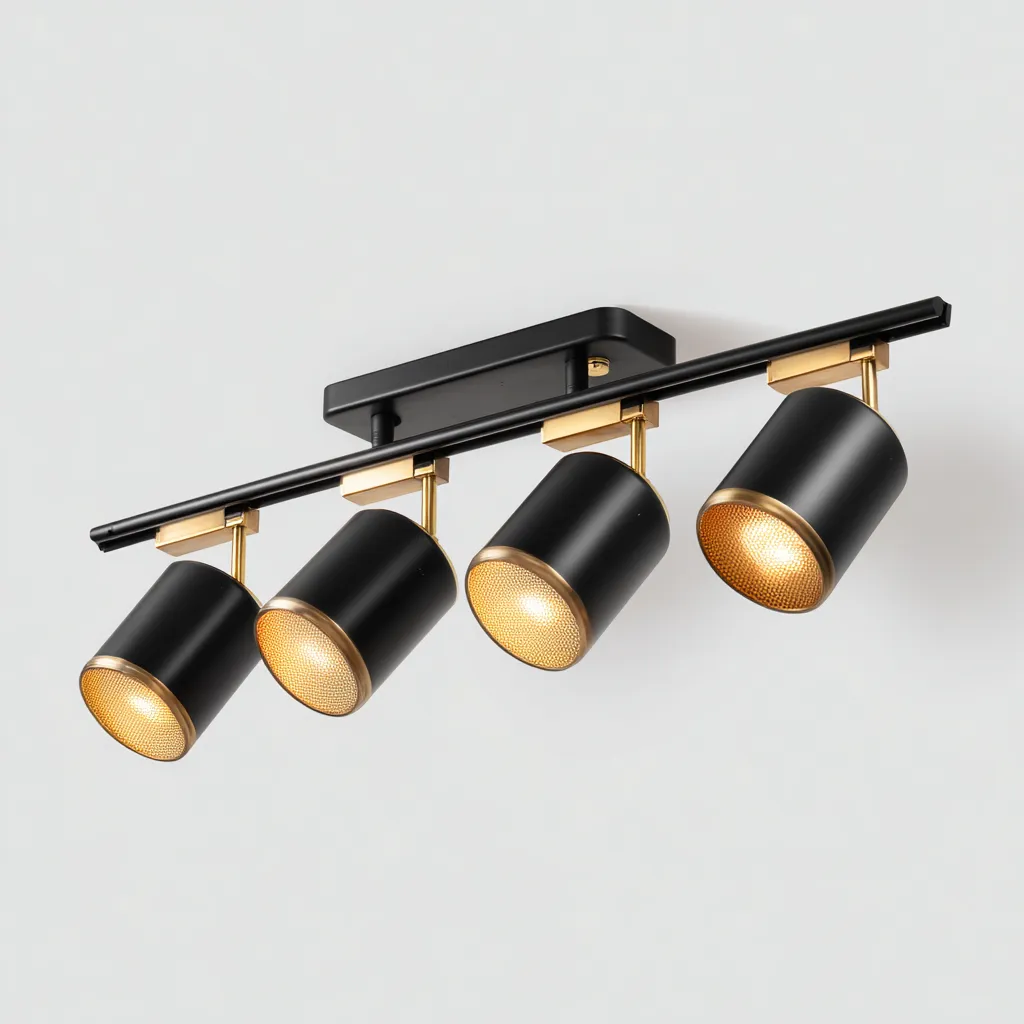 Plafonnier - Métal - 72X10X18 Cm - Noir-Or - Adapté Au Salon - Design Moderne-Nestlearo