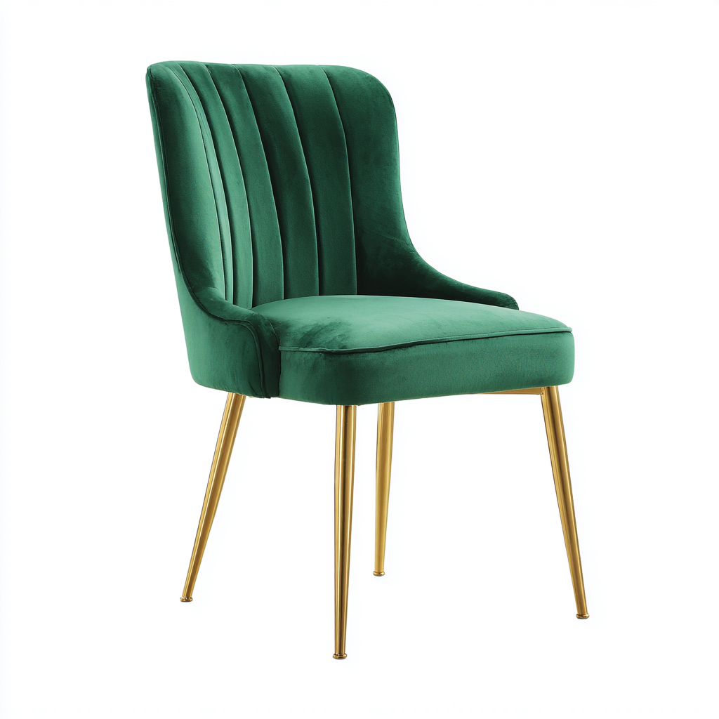 Chaise De Salle À Manger - Velours-Métal - 50X55X84 Cm - Vert Émeraude - Salle À Manger - Design Moderne-Nestlearo