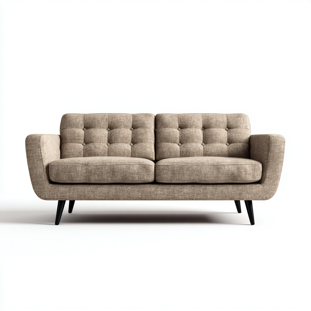 Canapé 2 Places Tissu Marron Clair Structure En Métal 158x82x78 Cm - Marron Clair - Adapté Au Salon - Design Moderne-Nestlearo