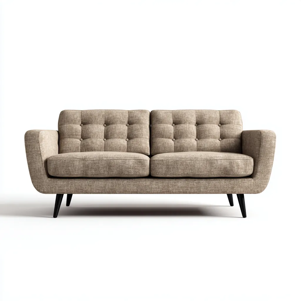 Canapé 2 Places Tissu Marron Clair Structure En Métal 158x82x78 Cm - Marron Clair - Adapté Au Salon - Design Moderne-Nestlearo