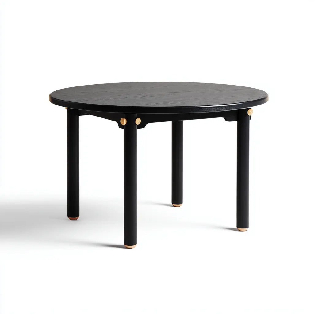 Table À Manger - Bois-Métal - 100X100X75 Cm - Noir - Salle À Manger - Design Moderne-Nestlearo