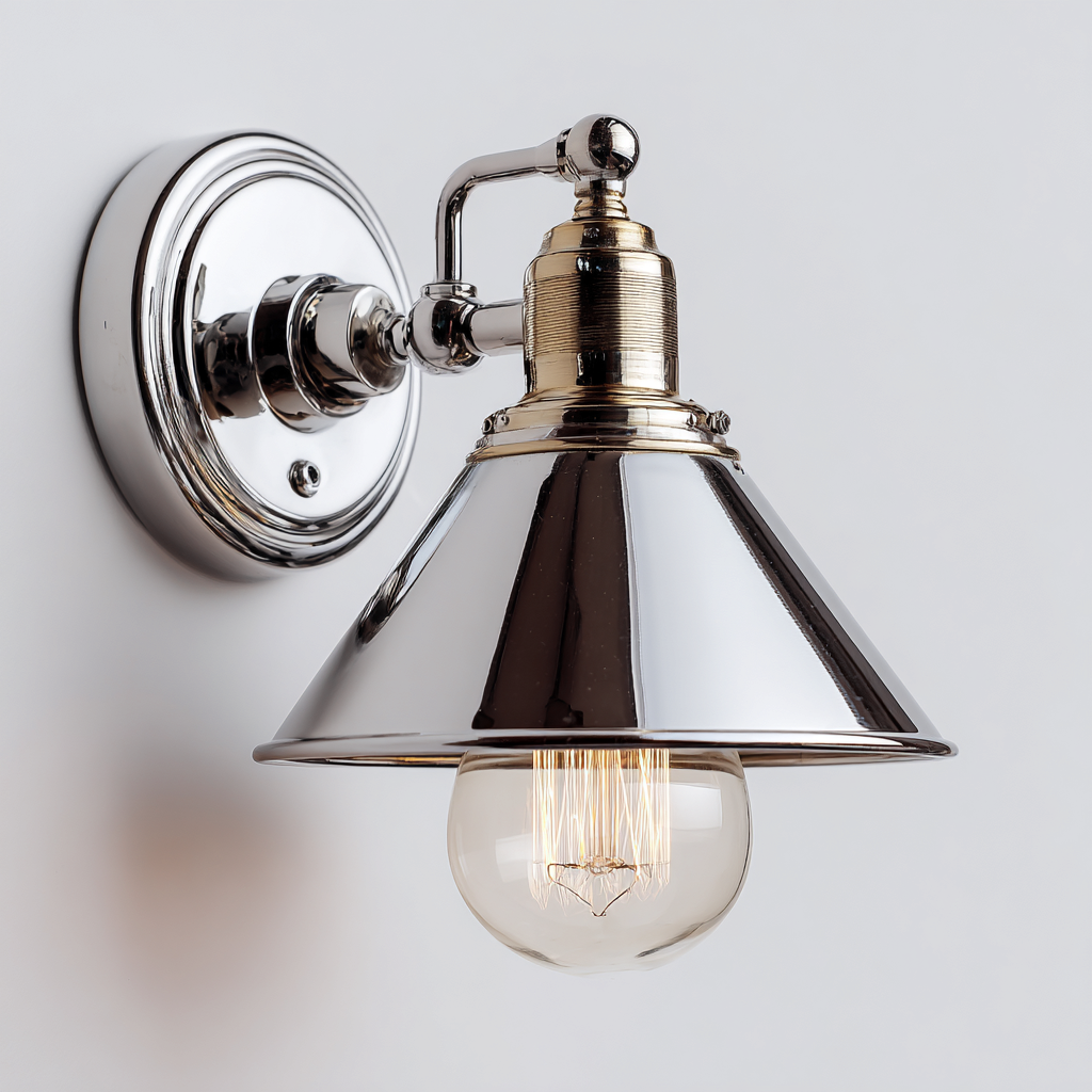 Applique Murale Métal Verre 18X14X22 Cm - Argent-Transparent - Adaptée Pour Intérieur - Style Industriel-Nestlearo