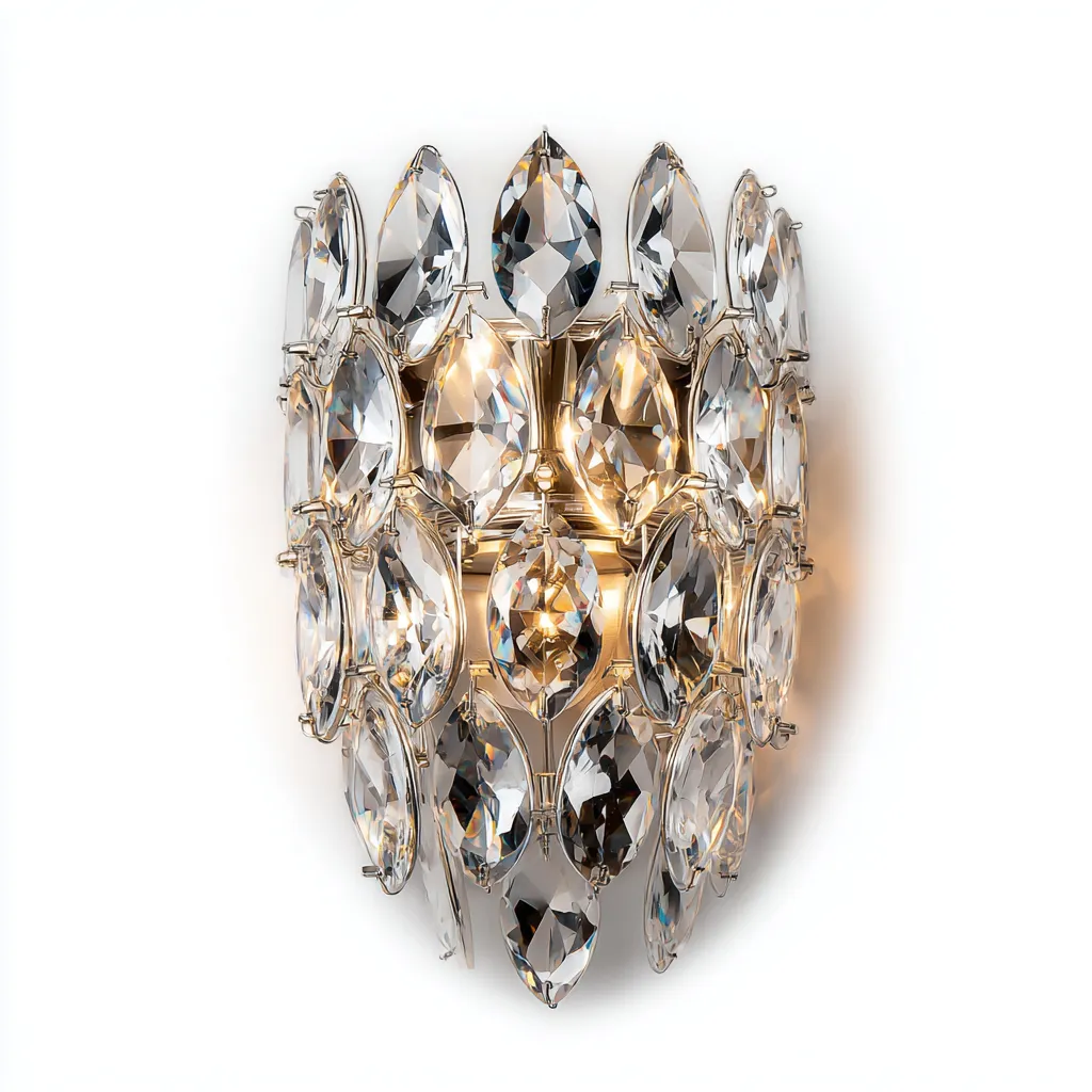 Applique Murale Métal Cristal 18X12X26 Cm - Or-Transparent - Adaptée Pour Intérieur - Design Luxueux-Nestlearo