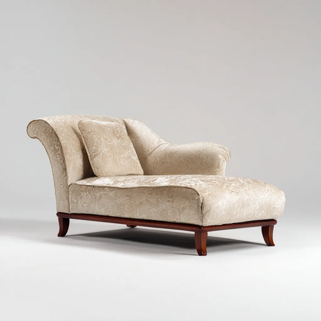 Chaise Longue Tissu 180X75X85 Cm - Beige À Motif - Salon - Style Classique Élégant-Nestlearo