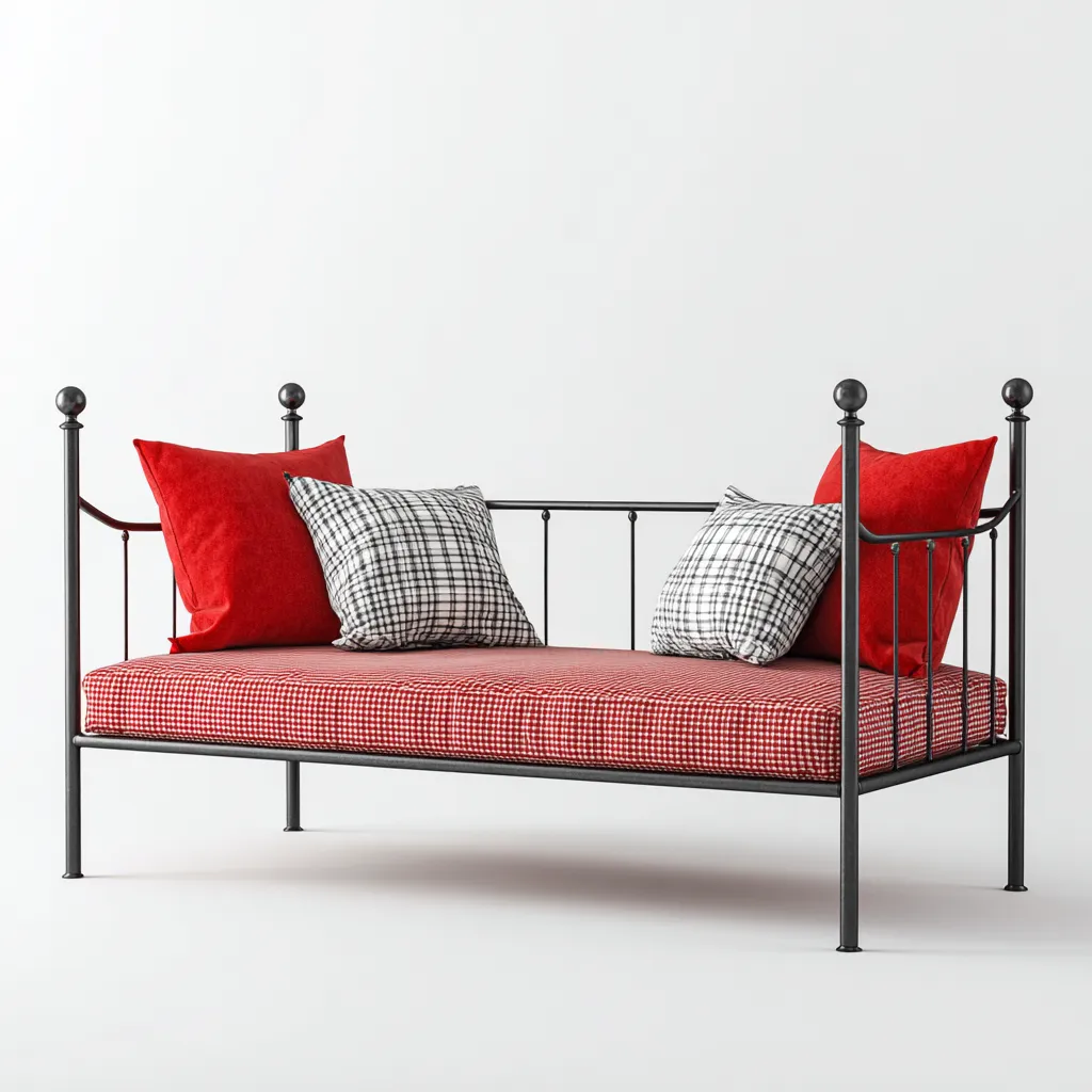 Canapé Lit Métal 200X90X95 Cm - Noir - Style Minimaliste-Nestlearo