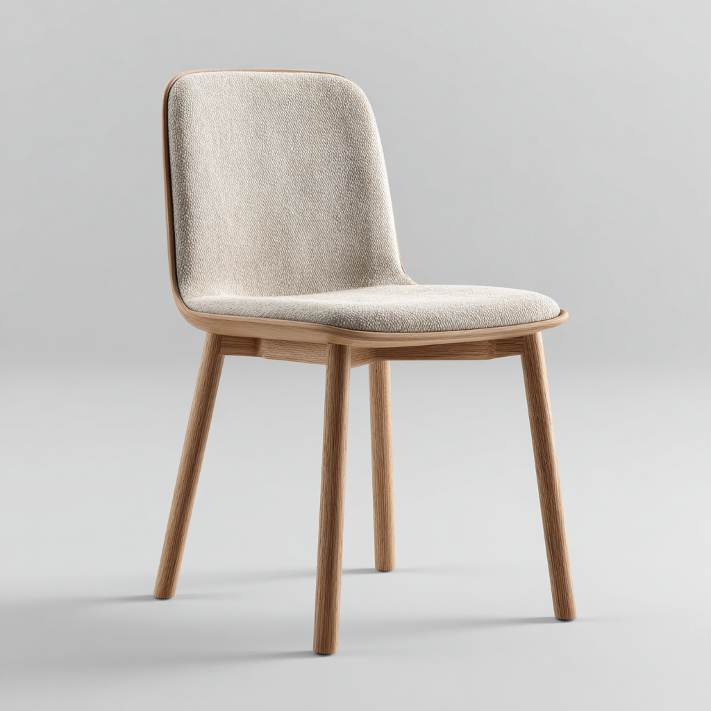 Chaise De Salle À Manger - Tissu-Bois - 48X52X82 Cm - Beige-Naturel - Adaptée À La Salle À Manger - Design Scandinave-Nestlearo