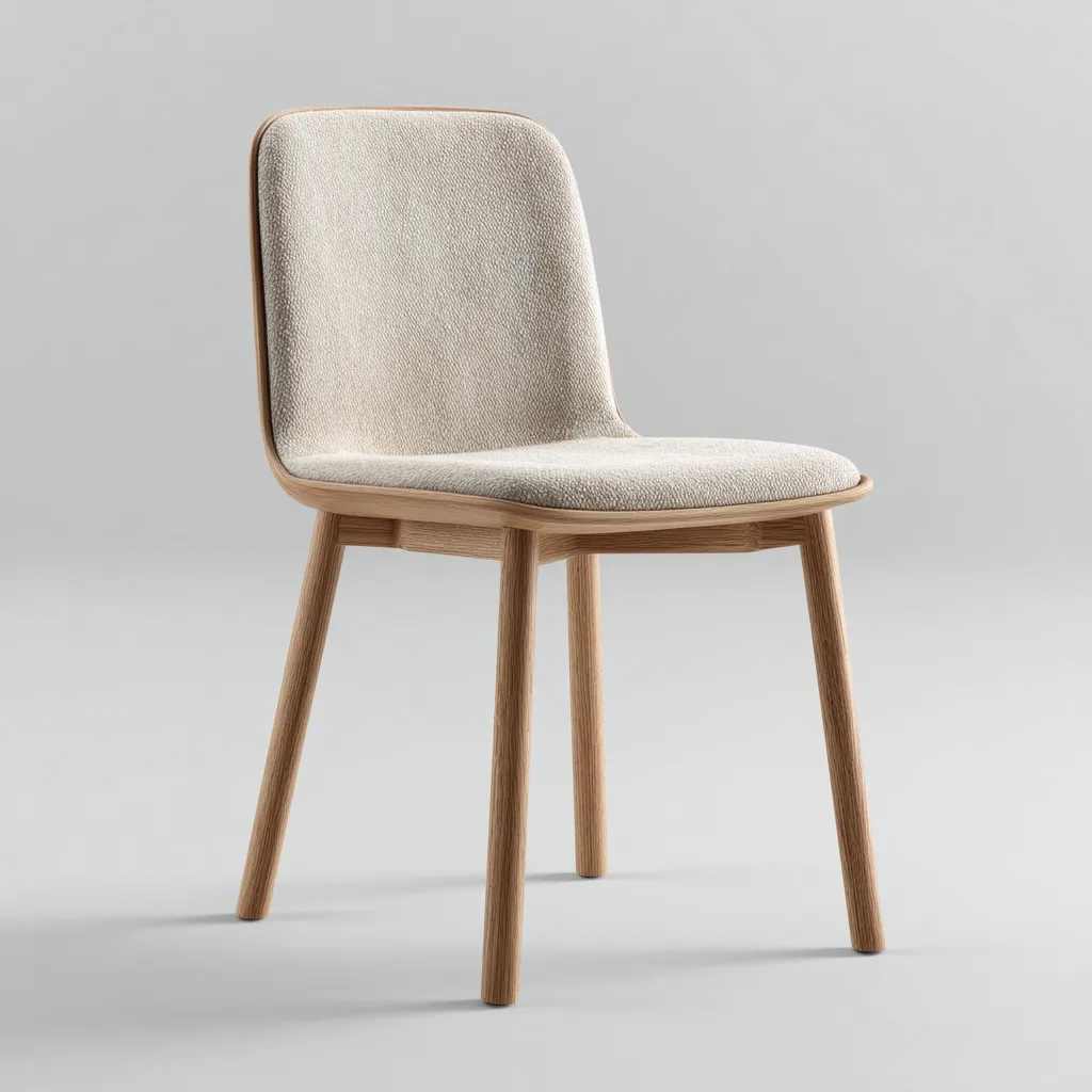 Chaise De Salle À Manger - Tissu-Bois - 48X52X82 Cm - Beige-Naturel - Adaptée À La Salle À Manger - Design Scandinave-Nestlearo