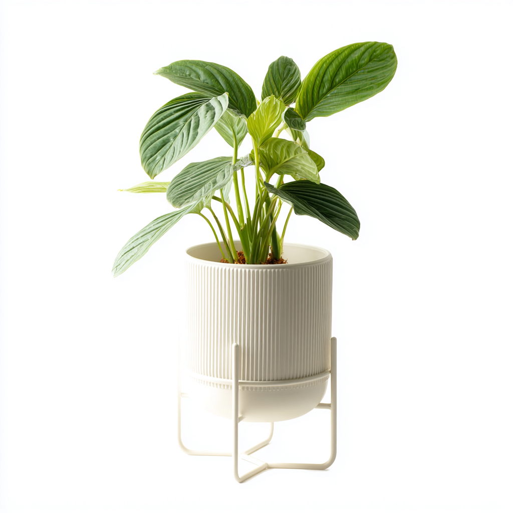 Pots Et Supports De Plantes Pot De Fleurs Métal 26X26X48 Cm - Blanc - Design Moderne-Nestlearo