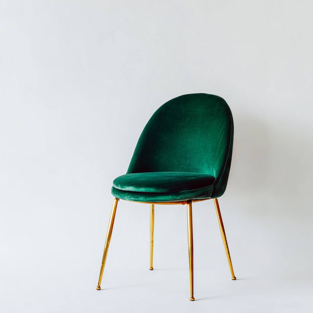 Chaise De Salle À Manger - Velours-Métal - 48X52X82 Cm - Vert Émeraude - Salle À Manger - Design Moderne-Nestlearo