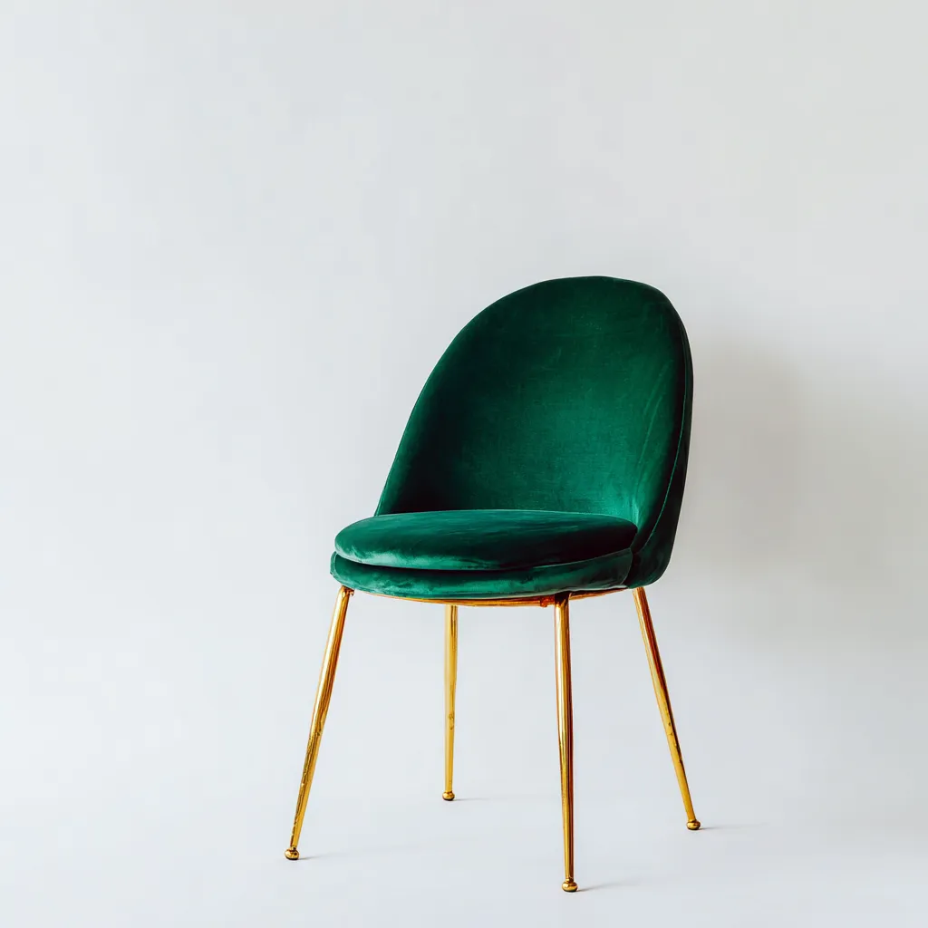 Chaise De Salle À Manger - Velours-Métal - 48X52X82 Cm - Vert Émeraude - Salle À Manger - Design Moderne-Nestlearo