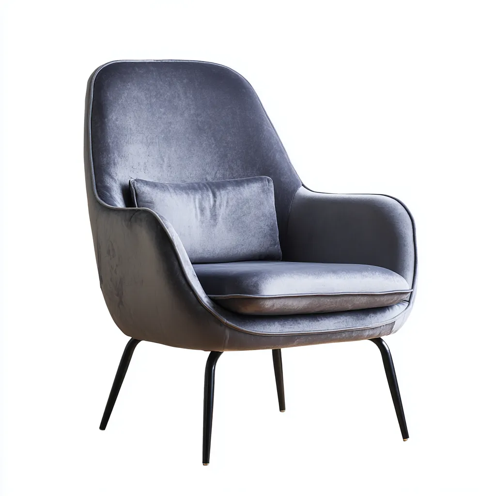 Fauteuil-Velours-72X78X96 Cm-Gris Foncé-Design Moderne-Nestlearo