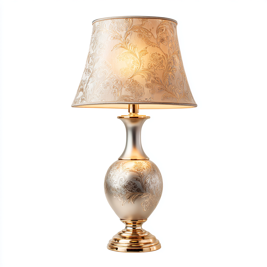 Lampe De Table Céramique Métal Tissu 28X28X45 Cm - Gris-Rosé - Adaptée Pour Intérieur - Style Moderne-Nestlearo