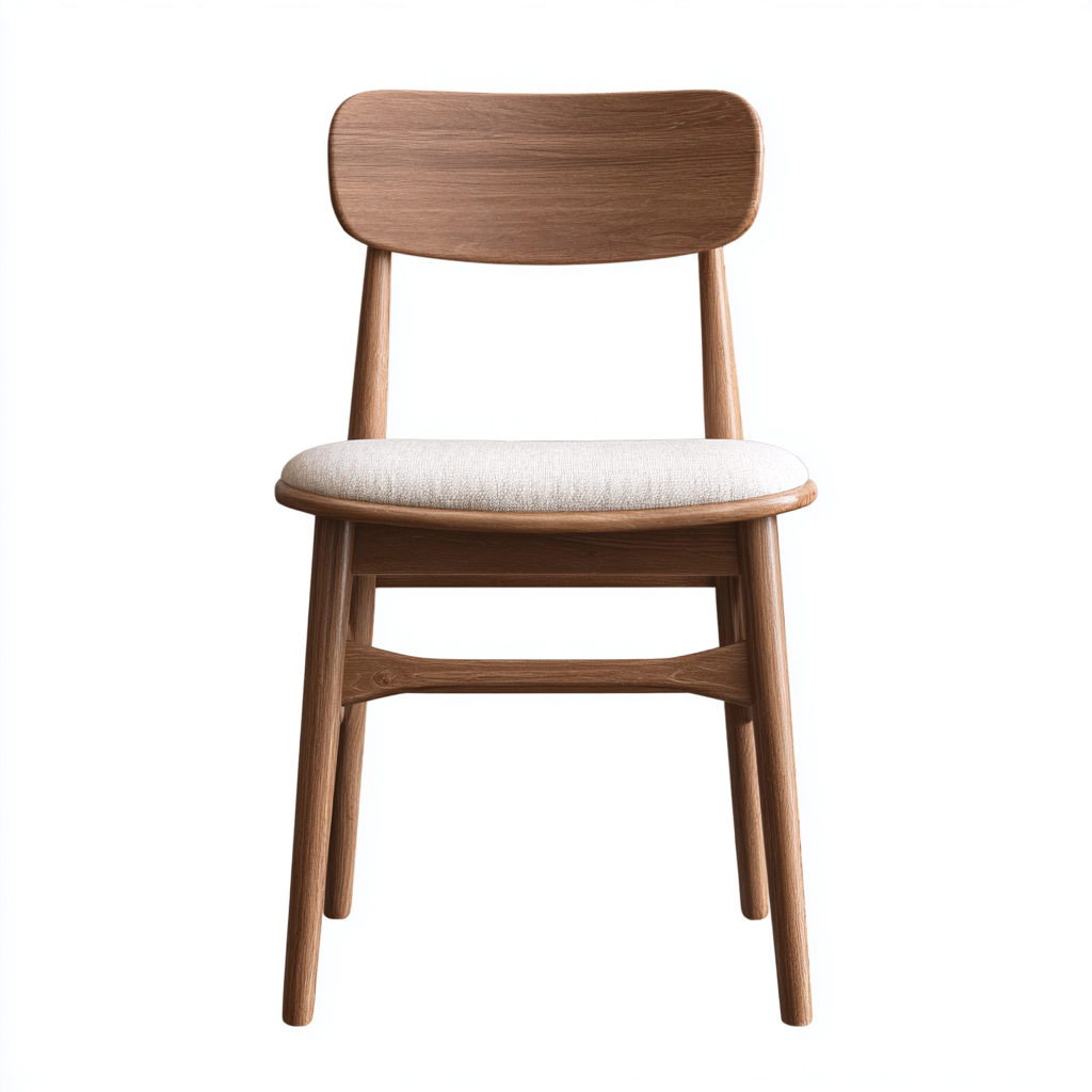 Chaise De Salle À Manger - Bois-Tissu - 45X52X82 Cm - Beige-Bois Naturel - Adaptée À La Salle À Manger - Design Scandinave-Nestlearo