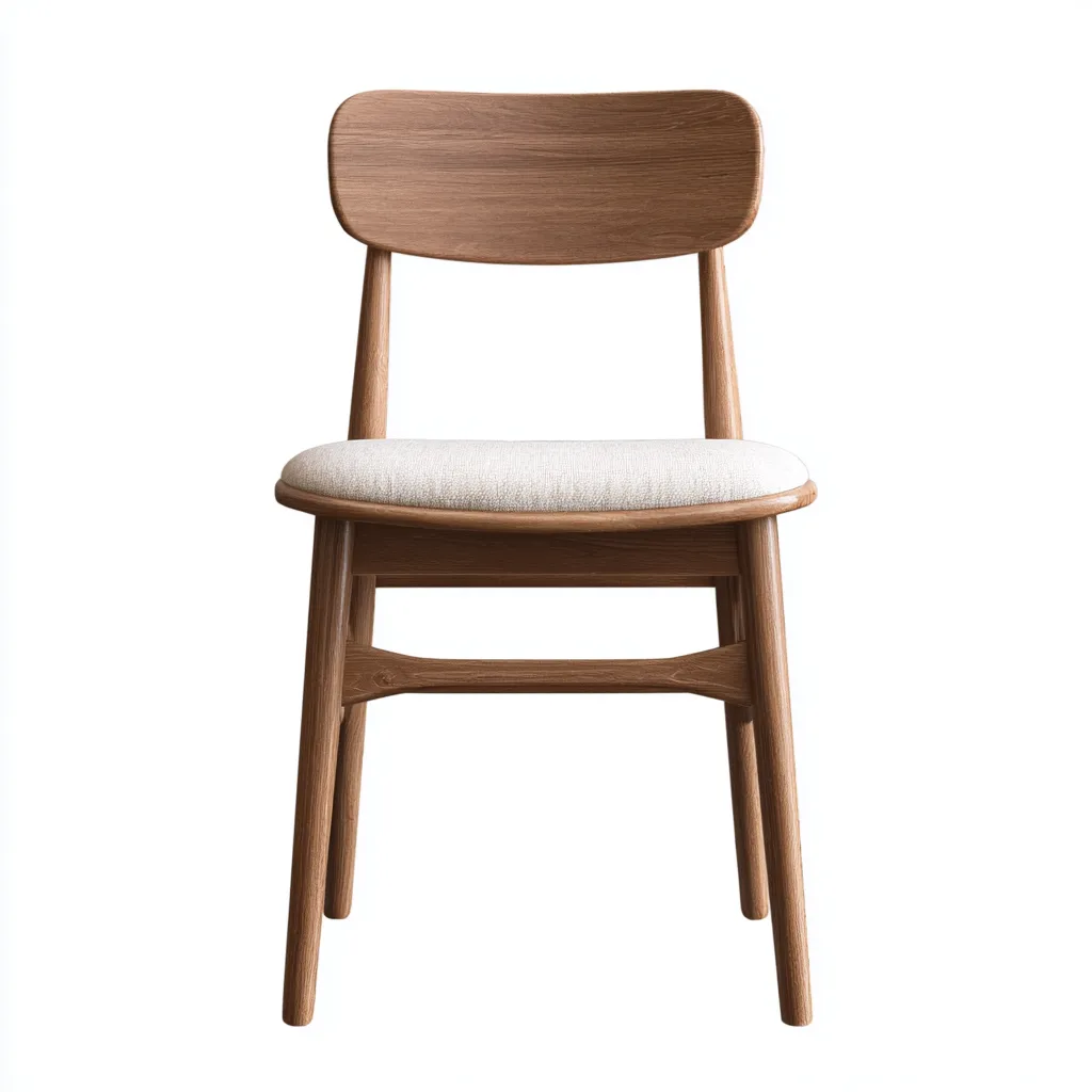 Chaise De Salle À Manger - Bois-Tissu - 45X52X82 Cm - Beige-Bois Naturel - Adaptée À La Salle À Manger - Design Scandinave-Nestlearo