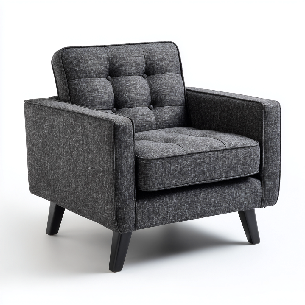 Fauteuil-Tissu-78x80x86 Cm-Gris Foncé-Style Moderne Adapté Au Salon-Nestlearo
