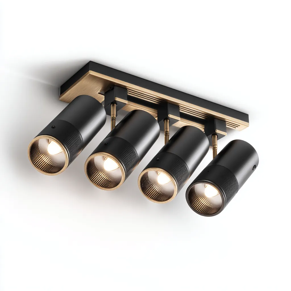 Plafonnier - Métal - 76X12X21 Cm - Noir-Or - Adapté Au Salon - Design Moderne-Nestlearo