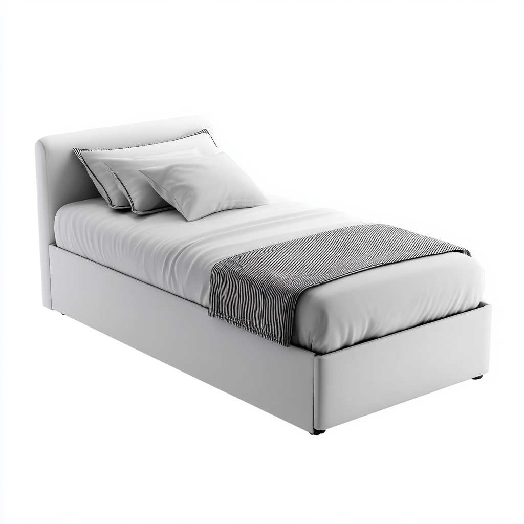 Lit Simple Tissu 205X100X85 Cm - Blanc - Style Moderne-Nestlearo