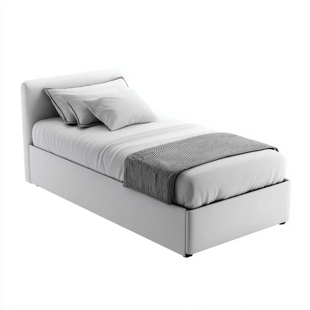 Lit Simple Tissu 205X100X85 Cm - Blanc - Style Moderne-Nestlearo