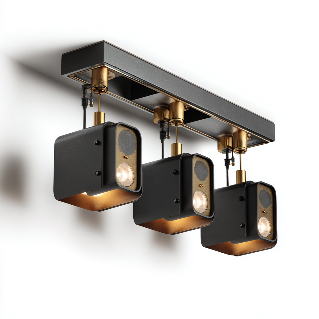 Plafonnier - Métal - 58X12X22 Cm - Noir-Or - Adapté Au Salon - Design Moderne-Nestlearo