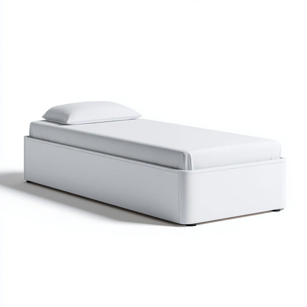 Lit Simple Bois 200X95X55 Cm - Blanc - Style Moderne-Nestlearo