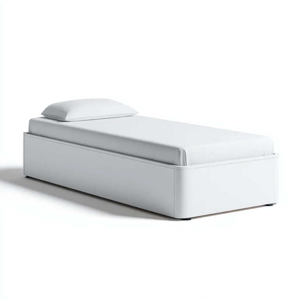 Lit Simple Bois 200X95X55 Cm - Blanc - Style Moderne-Nestlearo