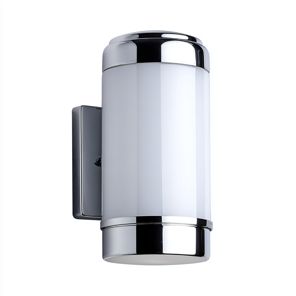 Applique Murale Métal Verre 10X12X24 Cm - Argent-Verre Blanc - Adaptée Pour Intérieur - Design Moderne-Nestlearo