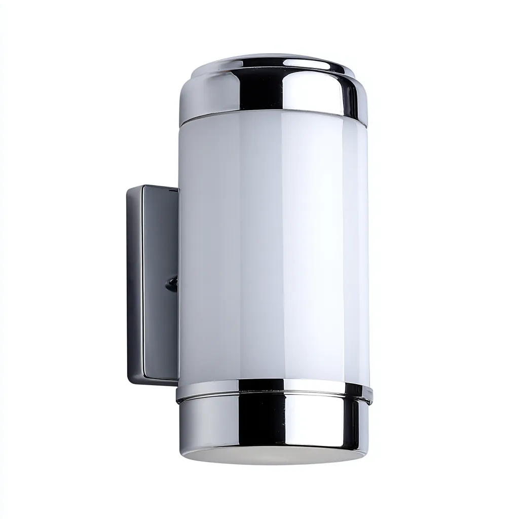 Applique Murale Métal Verre 10X12X24 Cm - Argent-Verre Blanc - Adaptée Pour Intérieur - Design Moderne-Nestlearo