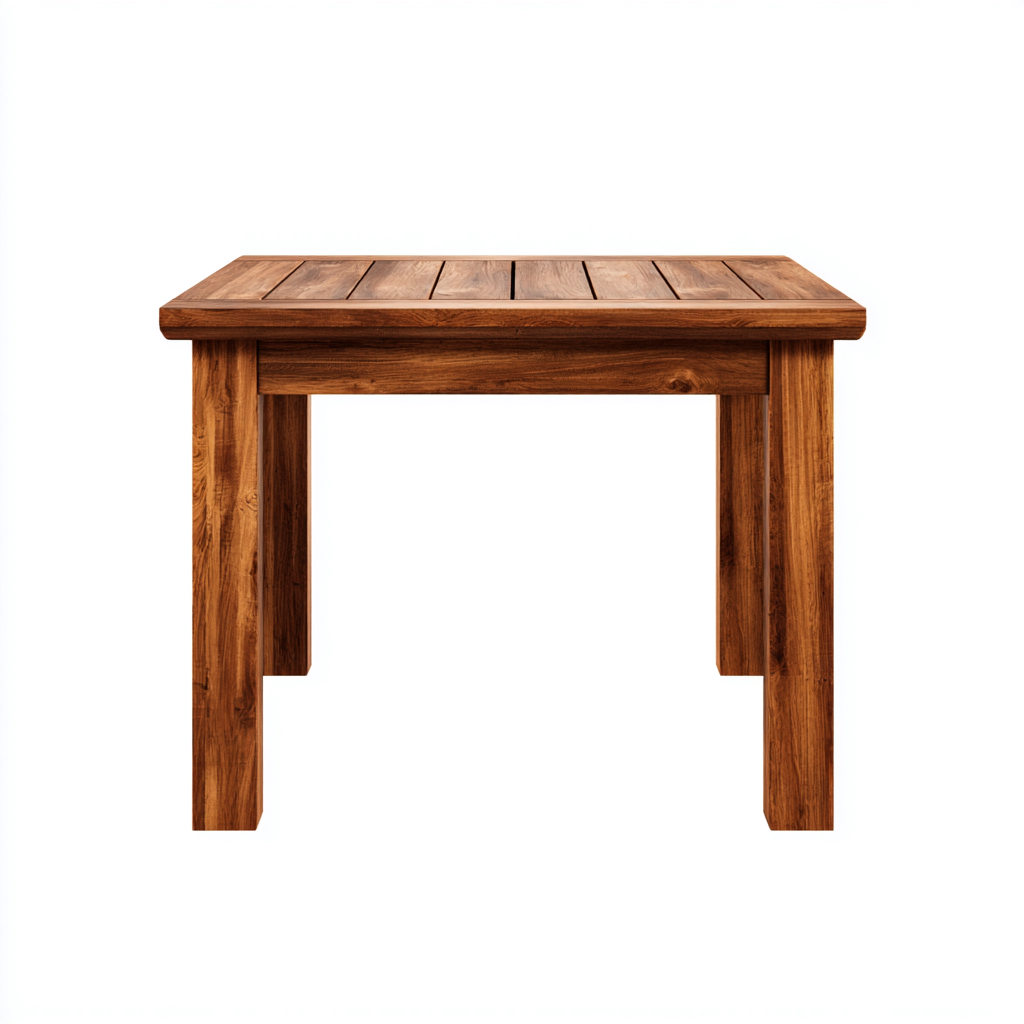 Table De Jardin Bois Massif 90X90X75 Cm - Naturel - Adaptée Pour Extérieur - Design Naturel-Nestlearo