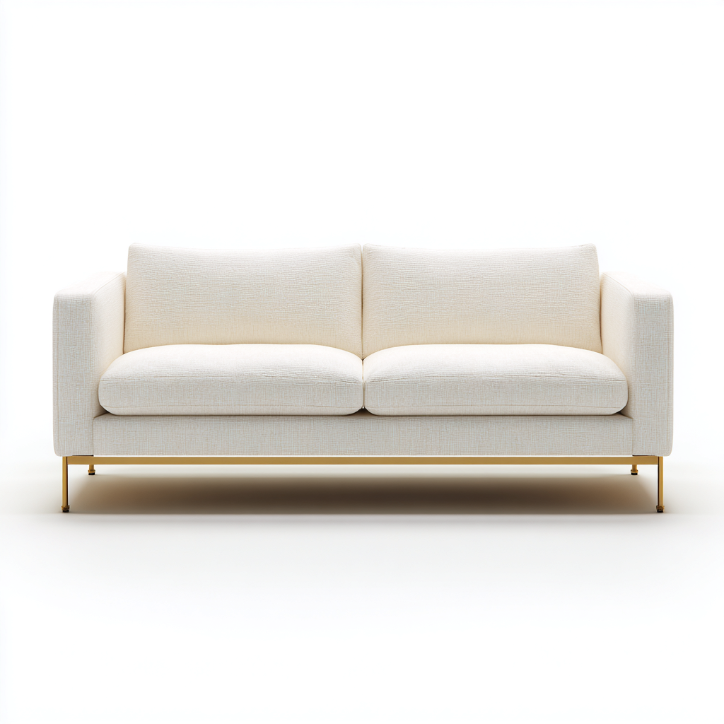 Canapé 2 Places Tissu 168X92X85 Cm - Crème - Salon - Style Contemporain-Nestlearo