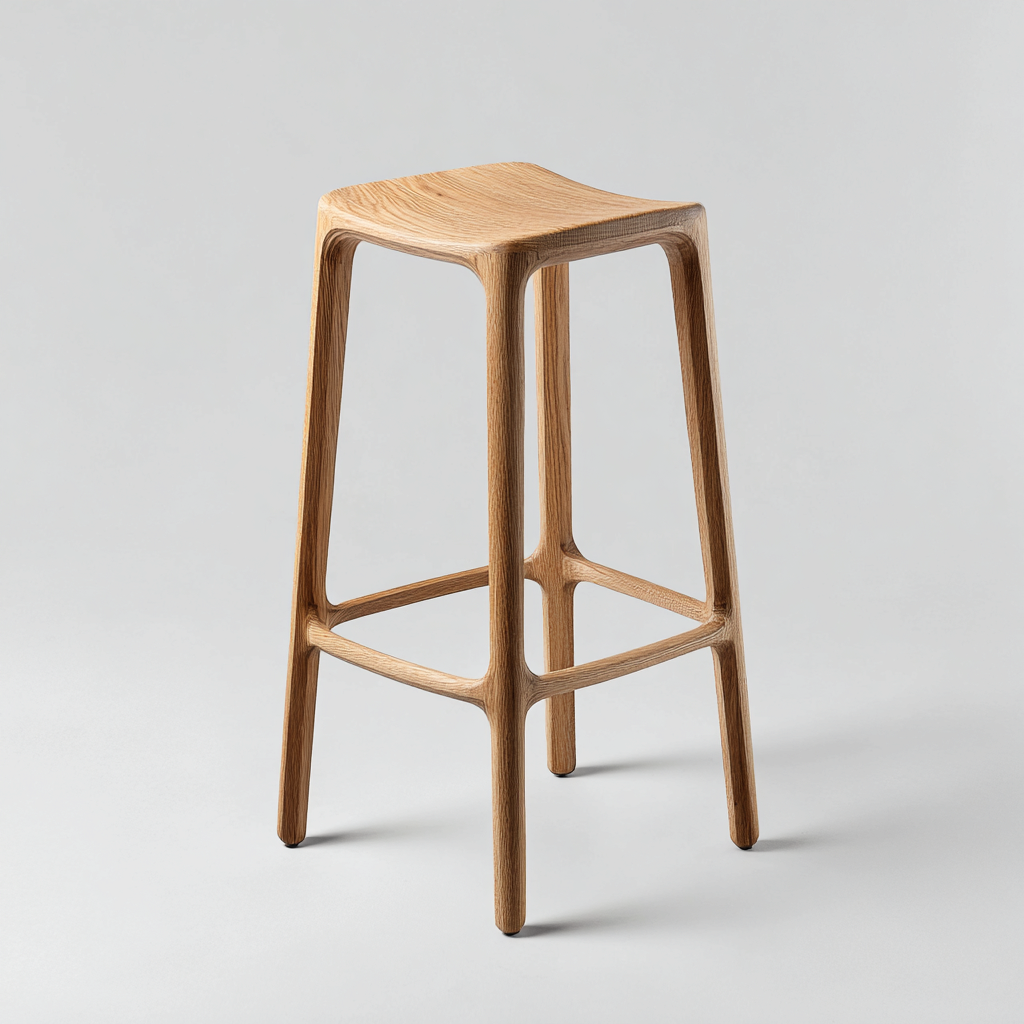 Tabouret De Bar Bois Massif 42x42x75 Cm - Naturel - Adapté À Cuisine Ou Bar - Design Moderne Minimaliste-Nestlearo