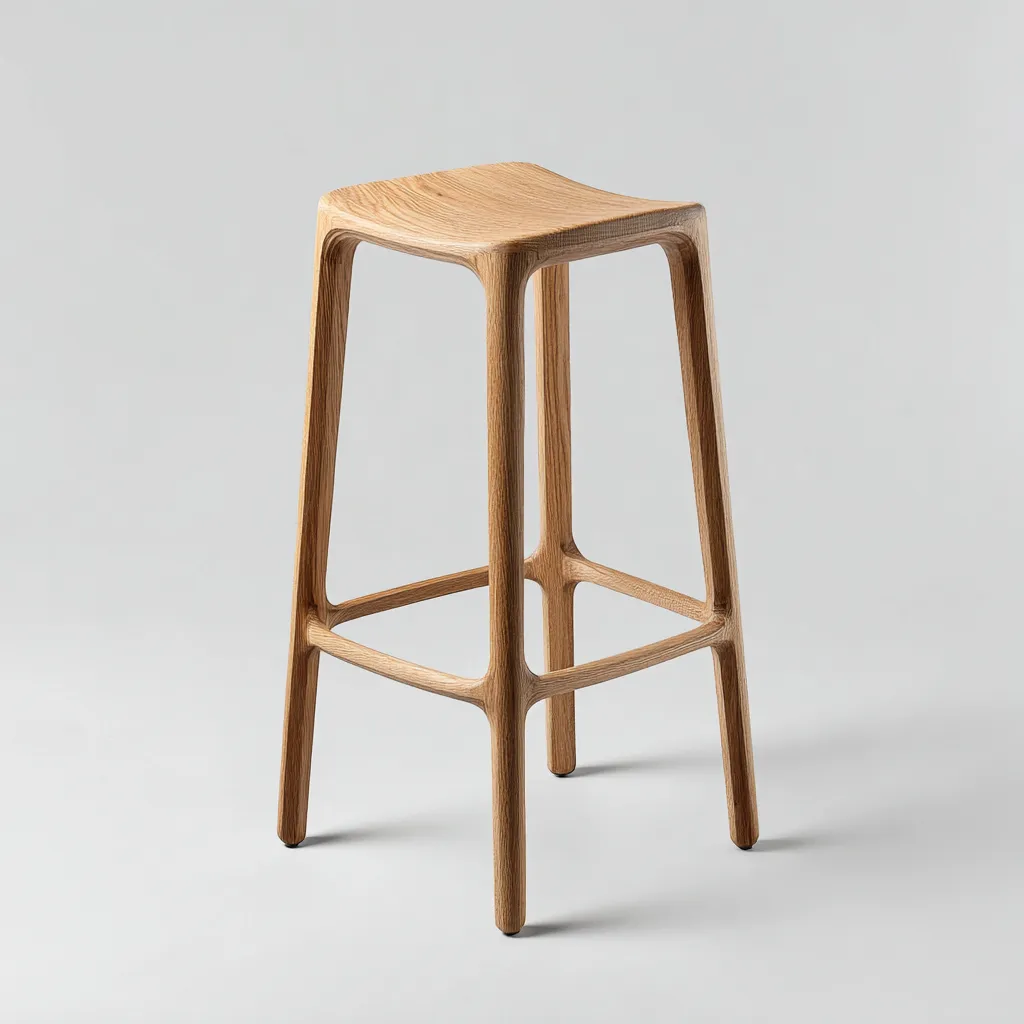 Tabouret De Bar Bois Massif 42x42x75 Cm - Naturel - Adapté À Cuisine Ou Bar - Design Moderne Minimaliste-Nestlearo
