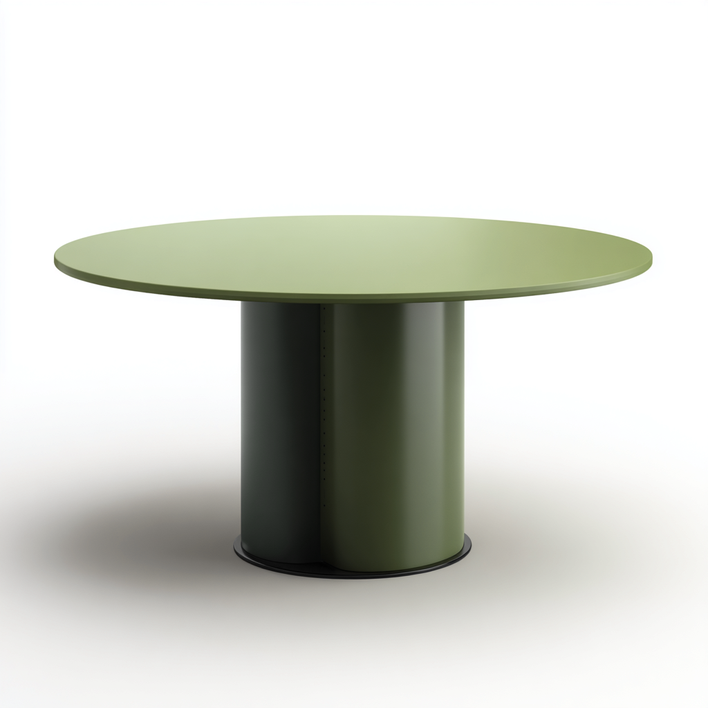 Table De Jardin Métal 120X120X75 Cm - Vert Olive - Adaptée Pour Extérieur - Design Moderne-Nestlearo