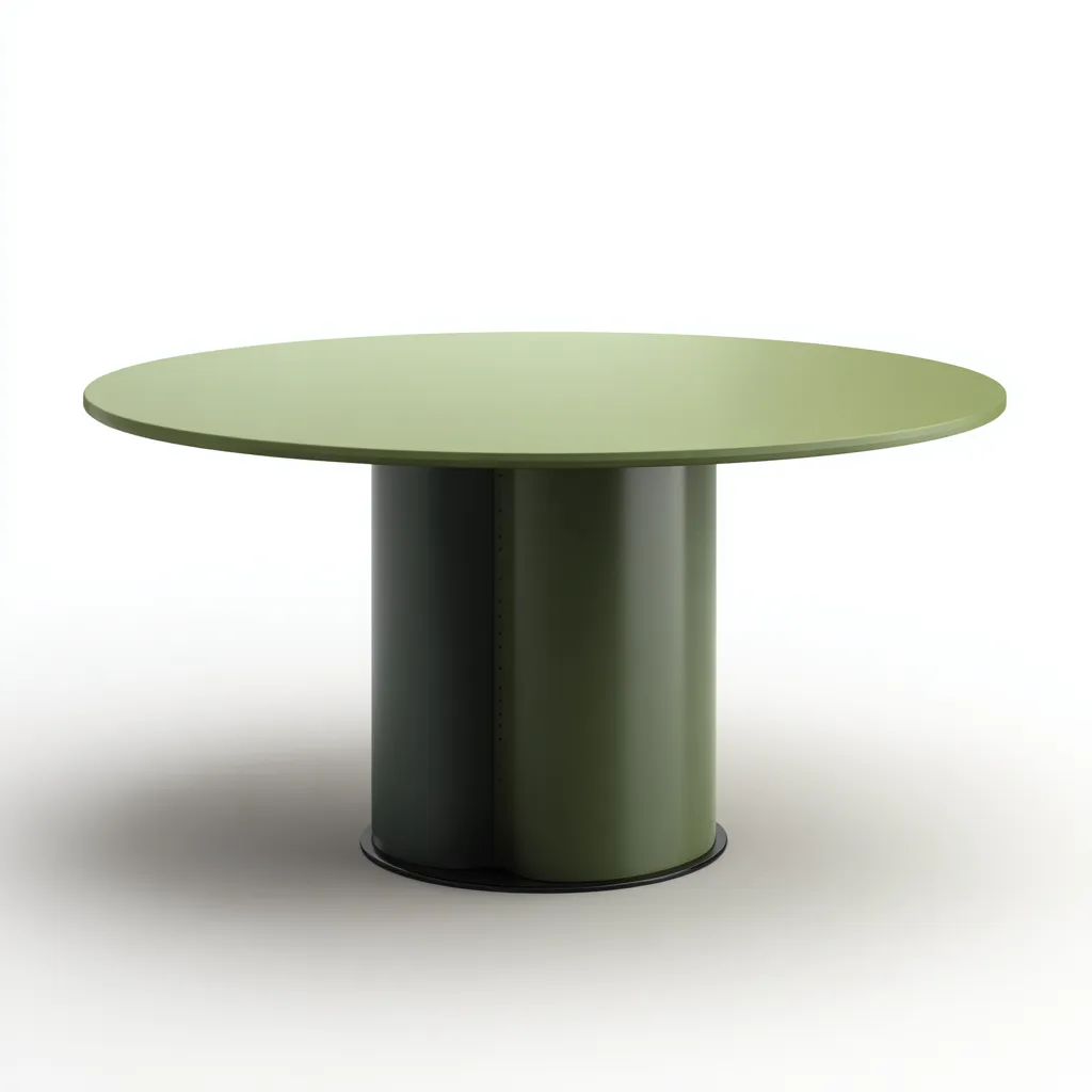 Table De Jardin Métal 120X120X75 Cm - Vert Olive - Adaptée Pour Extérieur - Design Moderne-Nestlearo