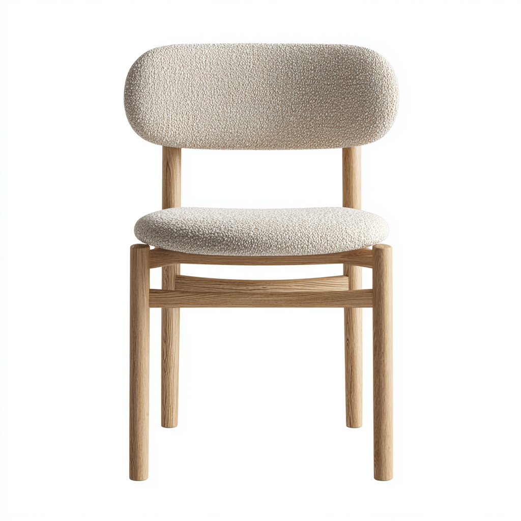 Chaise De Salle À Manger - Tissu-Bois - 47X50X80 Cm - Beige - Salle À Manger - Design Moderne-Nestlearo