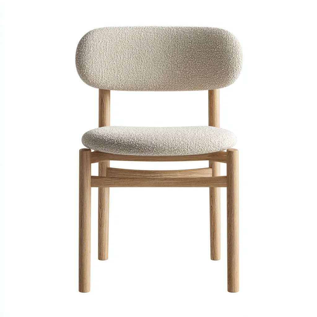 Chaise De Salle À Manger - Tissu-Bois - 47X50X80 Cm - Beige - Salle À Manger - Design Moderne-Nestlearo